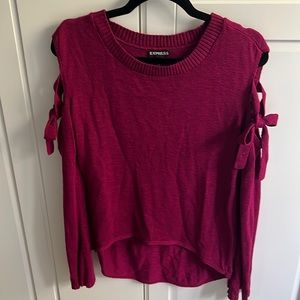 Express-cold shoulder sweater